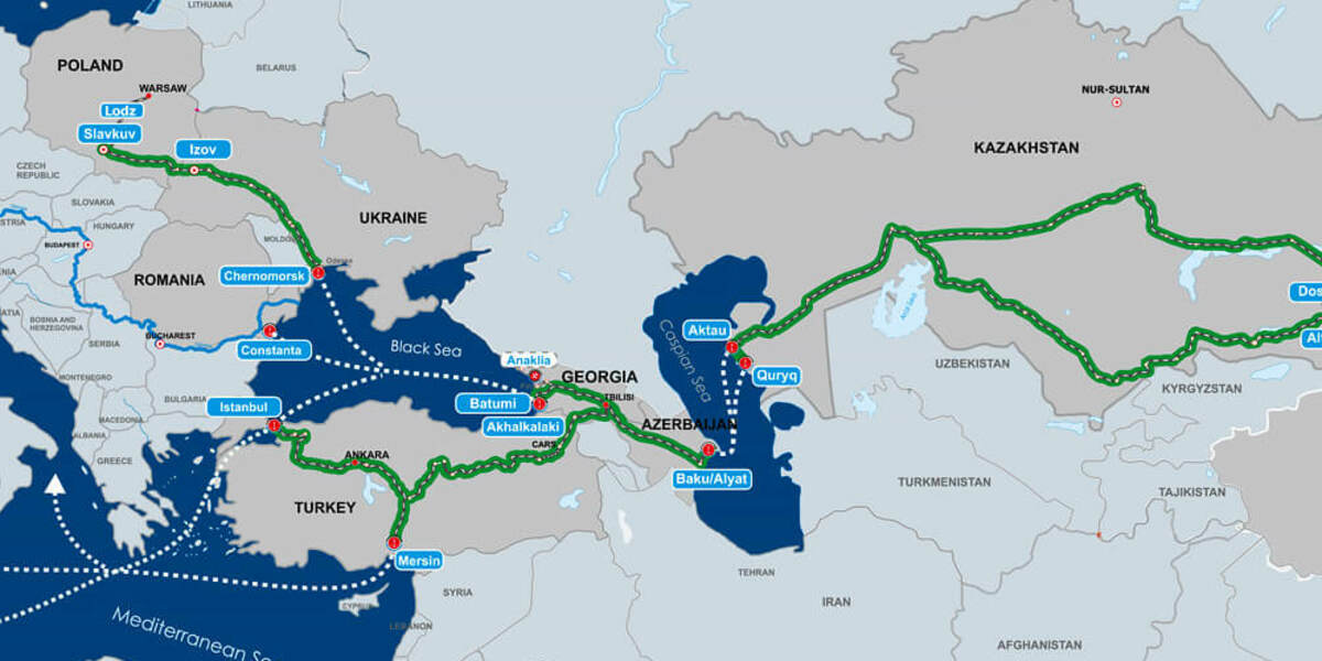 Новый маршрут от Литвы в Казахстан через Азербайджан: война в Украине меняет привычные логистические схемы 
