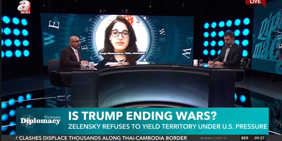 Аналитик STEM  Наргиз Мамедова дала интервью телеканалу A News